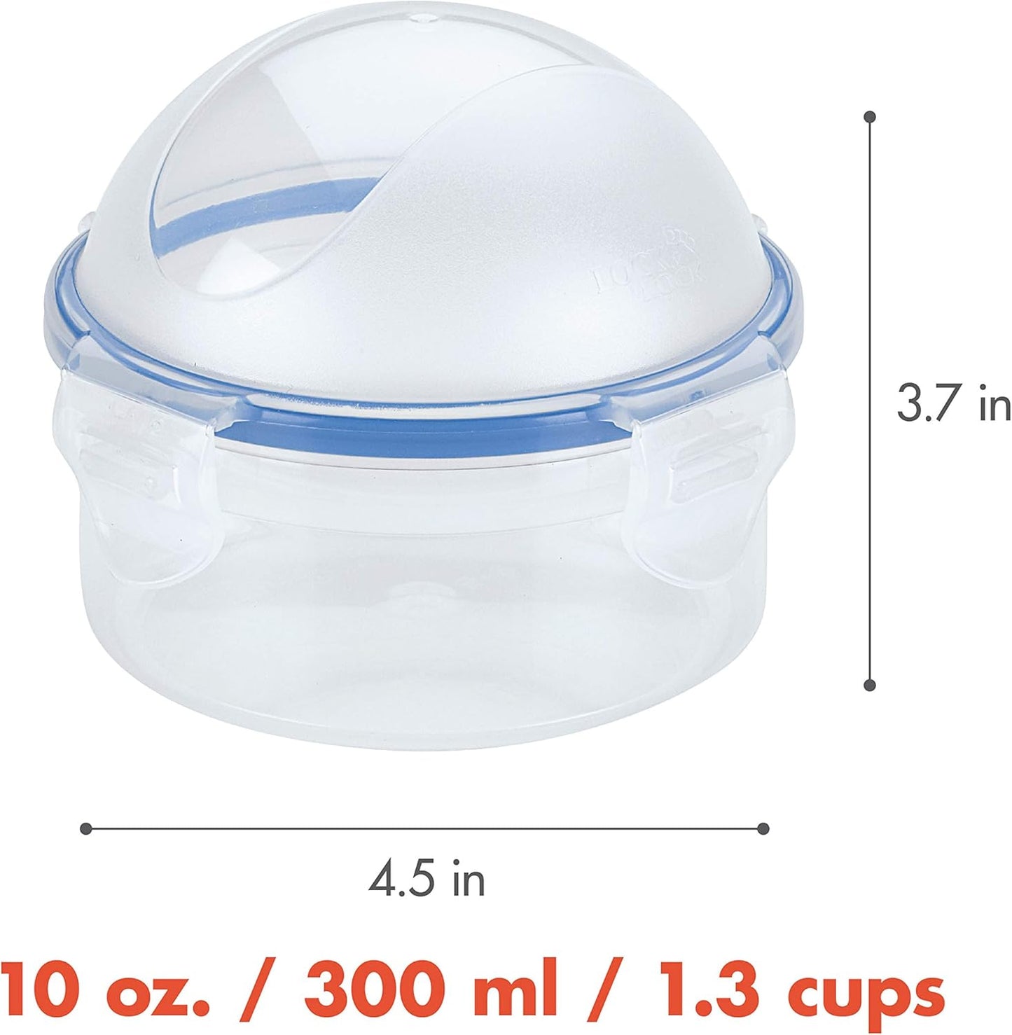 Lock & Lock Food Storage Container - Onion Dome - Round with Domed Lid 300ml (114 x 93mm)