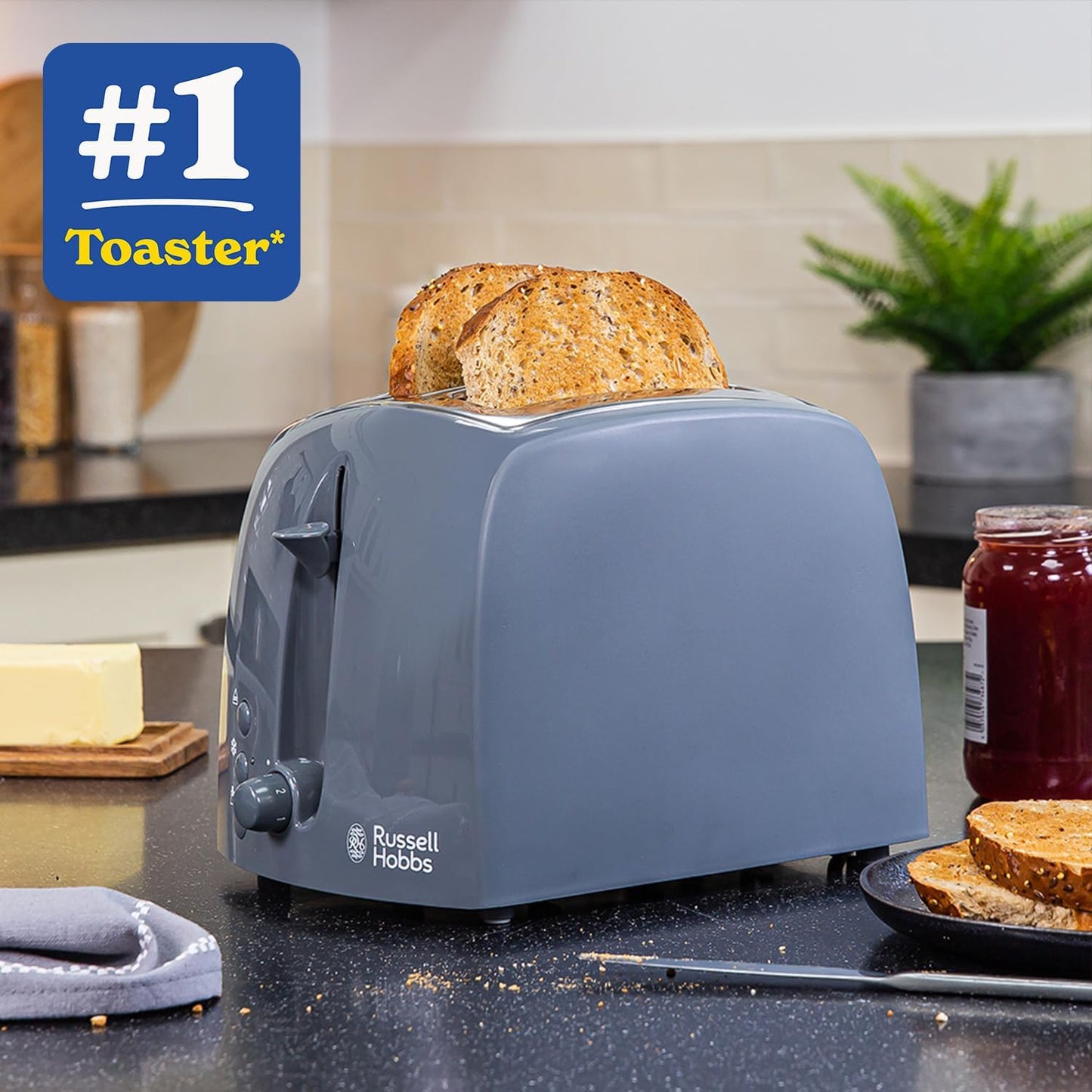 Russell Hobbs Textures Toaster Grey