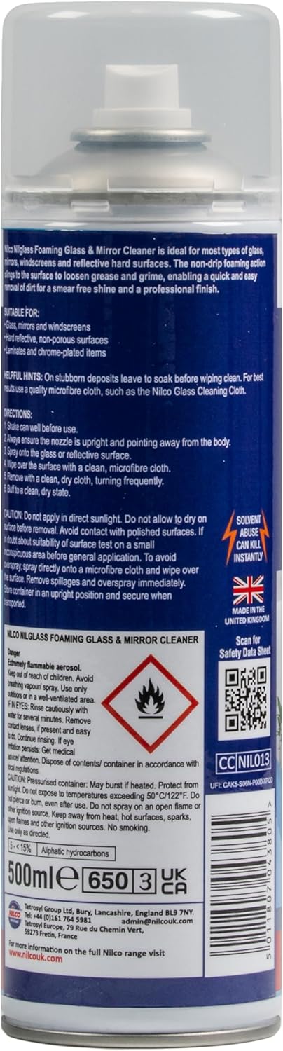 Nilco Nilglass Foaming Glass Cleaner 500ml