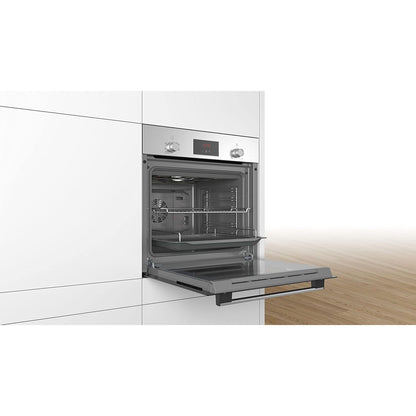 Bosch Series 2 Single Electric Oven + 60cm 4 Burner Gas Hob Bundle