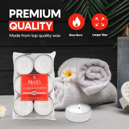 Price's Candles Maxi Tealight Unscented 12 Pack