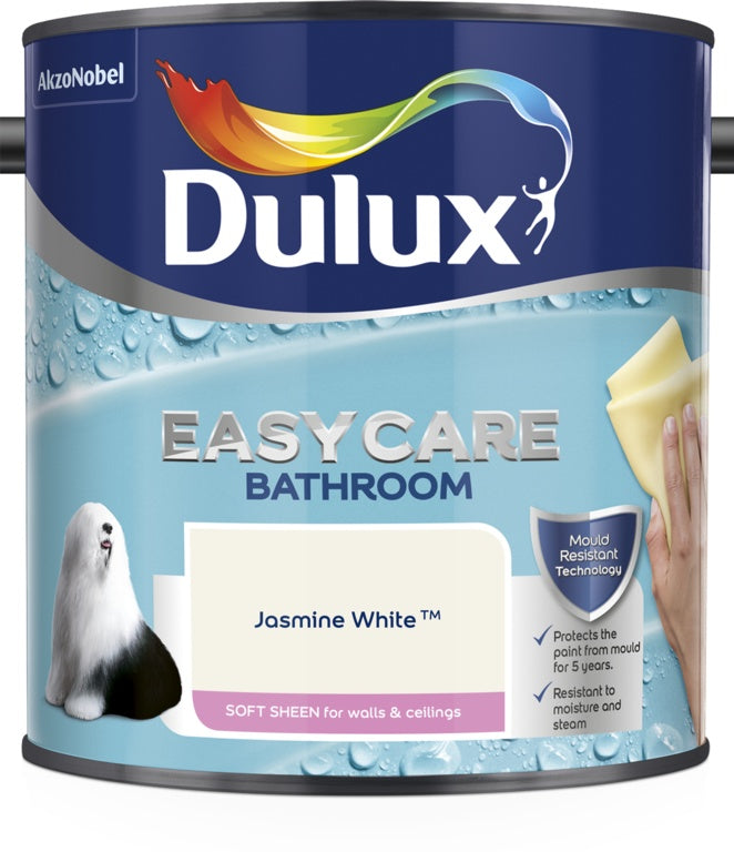 Dulux Easycare Salle De Bain Soft Sheen 2,5 L Blanc Jasmin