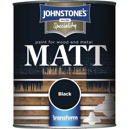 Johnstone's Paint For Wood & Metal Black Matt