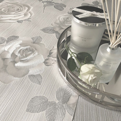 Belgravia Amara Rose Soft Silver Wallpaper