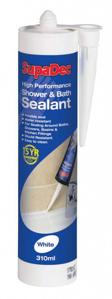 SupaDec Scellant pour douche et bain 310 ml Blanc