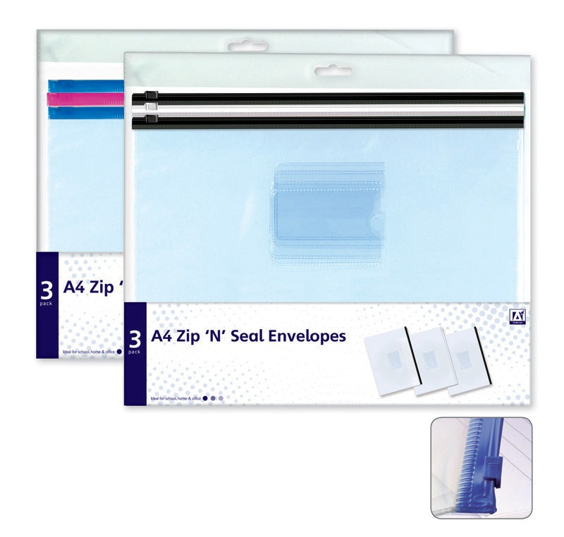 Anker A4 Zip & Seal Plastic Envelopes