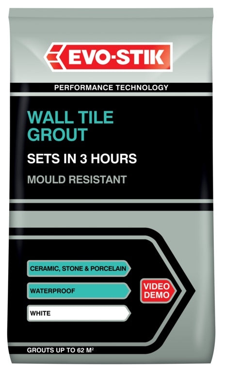 Evo-Stik Tile A Wall Fast Set Grout for Ceramic Tiles - White