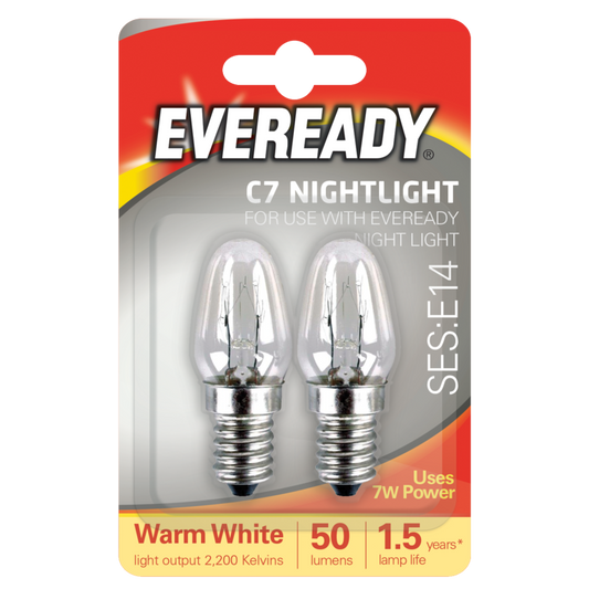 Lot de 2 ampoules de rechange pour veilleuse Eveready E14