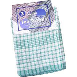 Squeaky Clean Rice Weave Tea Towels x3