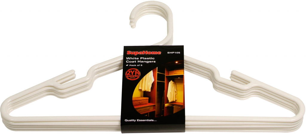 SupaHome White Plastic Coat Hangers