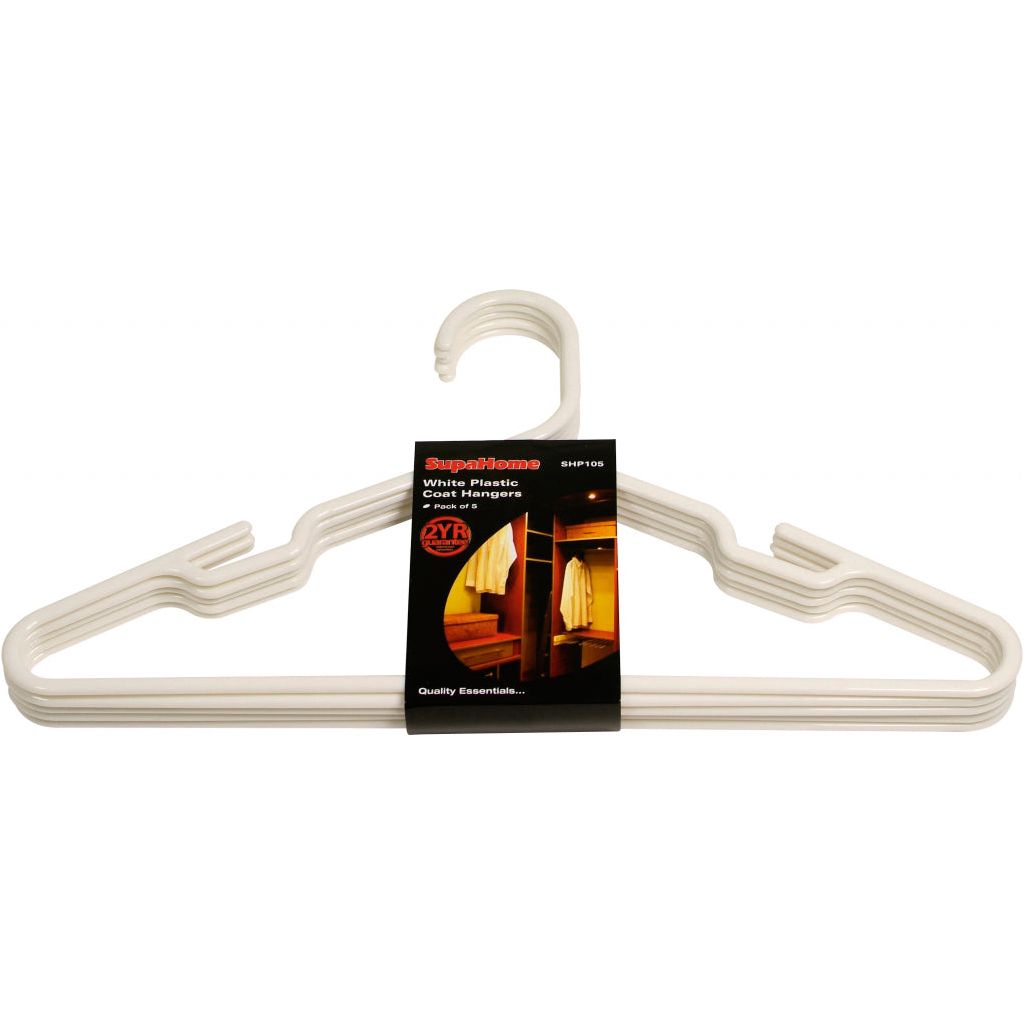 SupaHome White Plastic Coat Hangers