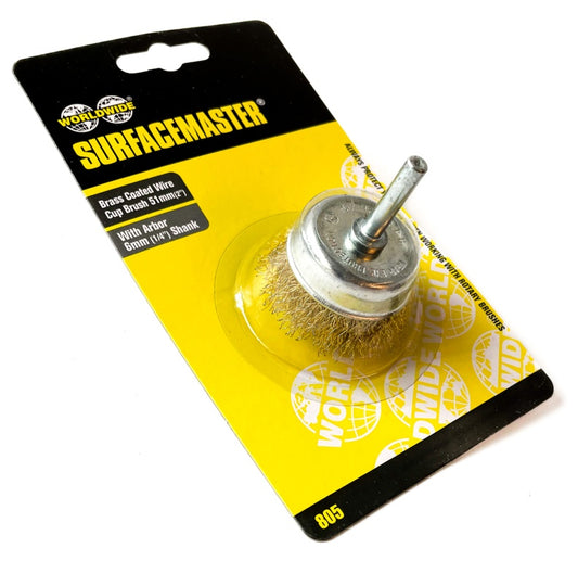 Surfacemaster Brass Wire Cup Brush (x 6mm) 51mm(2")