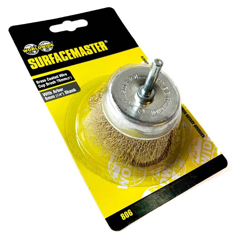 Surfacemaster Brass Wire Cup Brush (x 6mm) 76mm(3")