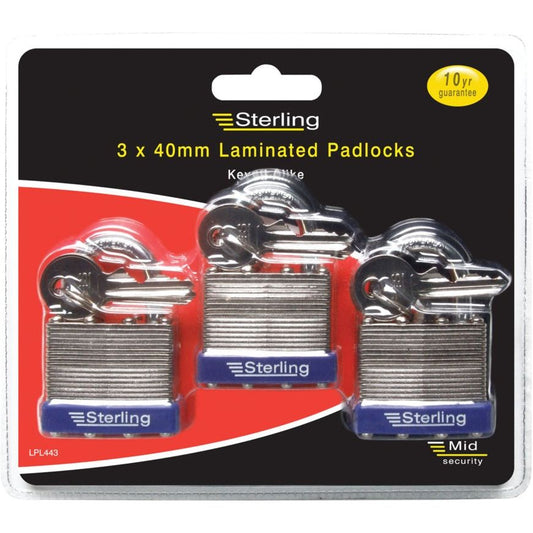 Burg-Wächter Mid Security Laminated Padlock - Multi-Pack Keyed Alike