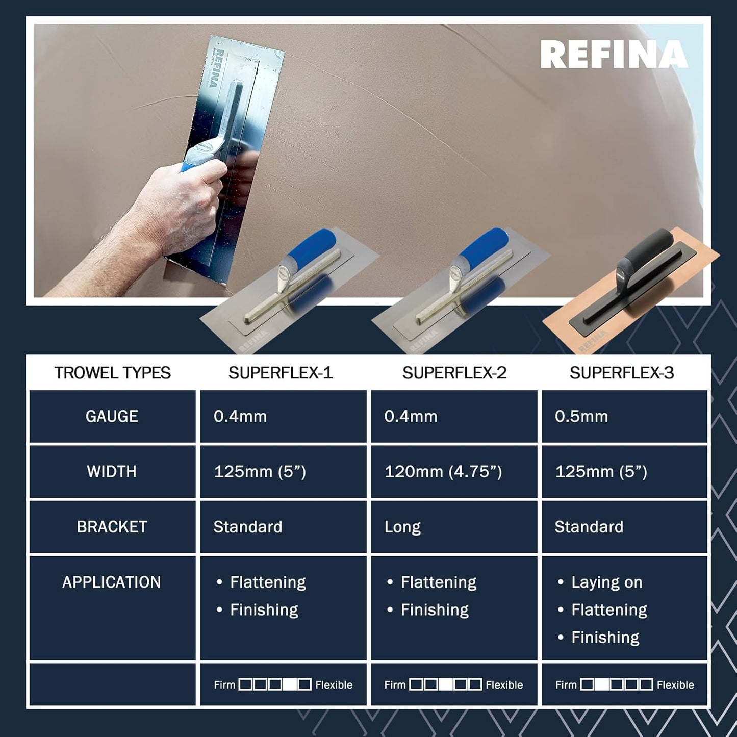 Refina Superflex Stainless Steel Trowel