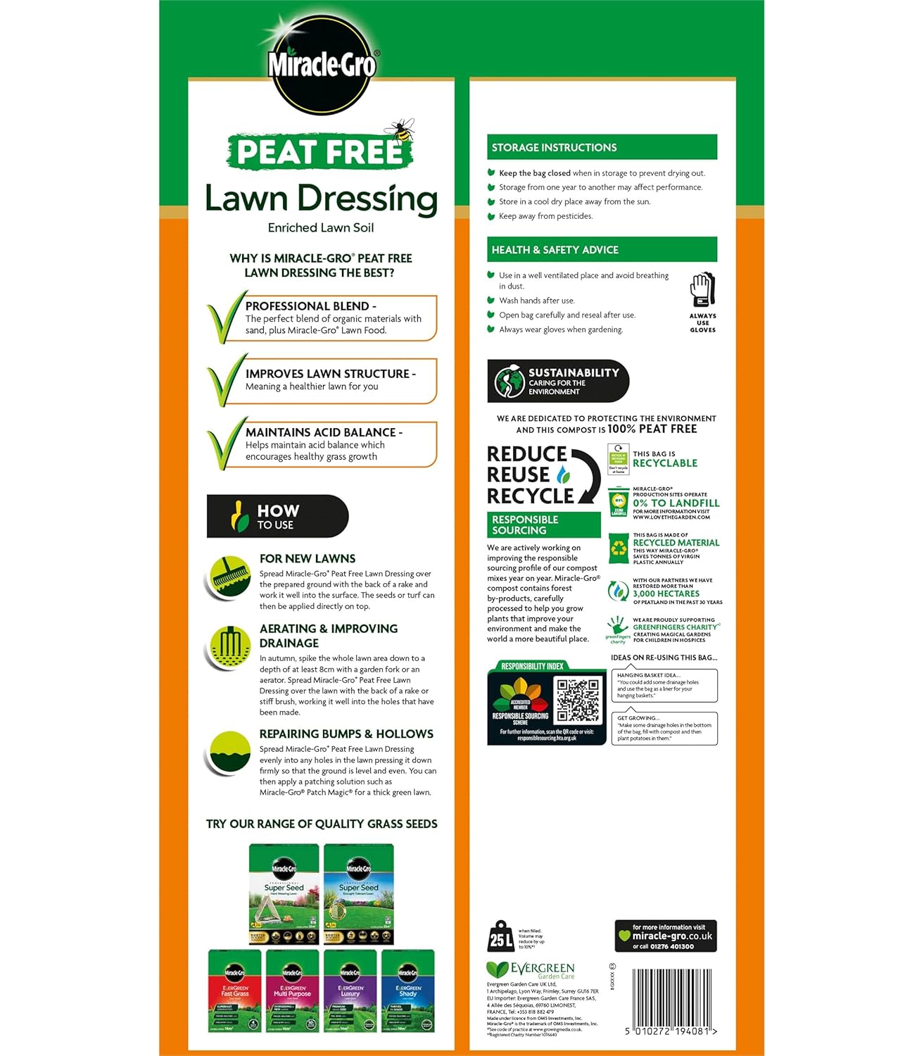 Miracle-Gro® Peat Free Lawn Dressing