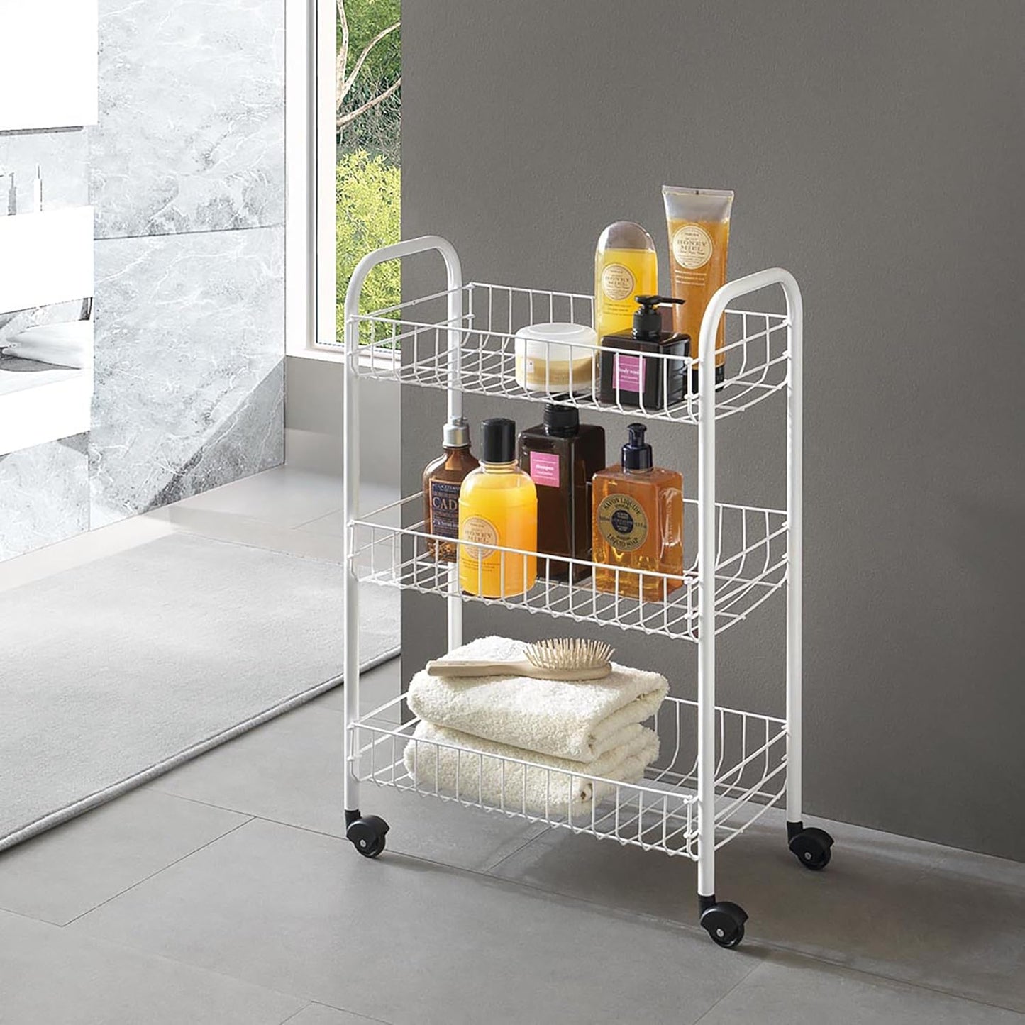 Metaltex 3 Tier Sprinter Trolley White