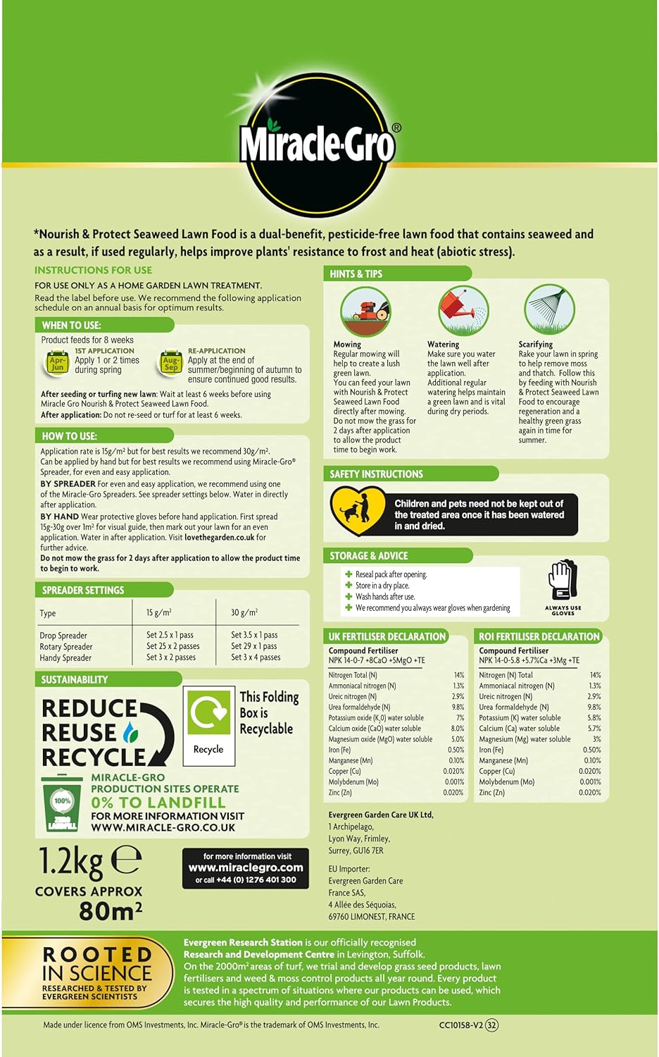 Miracle-Gro® 2 in 1 Nourish & Protect Seaweed Lawn Food