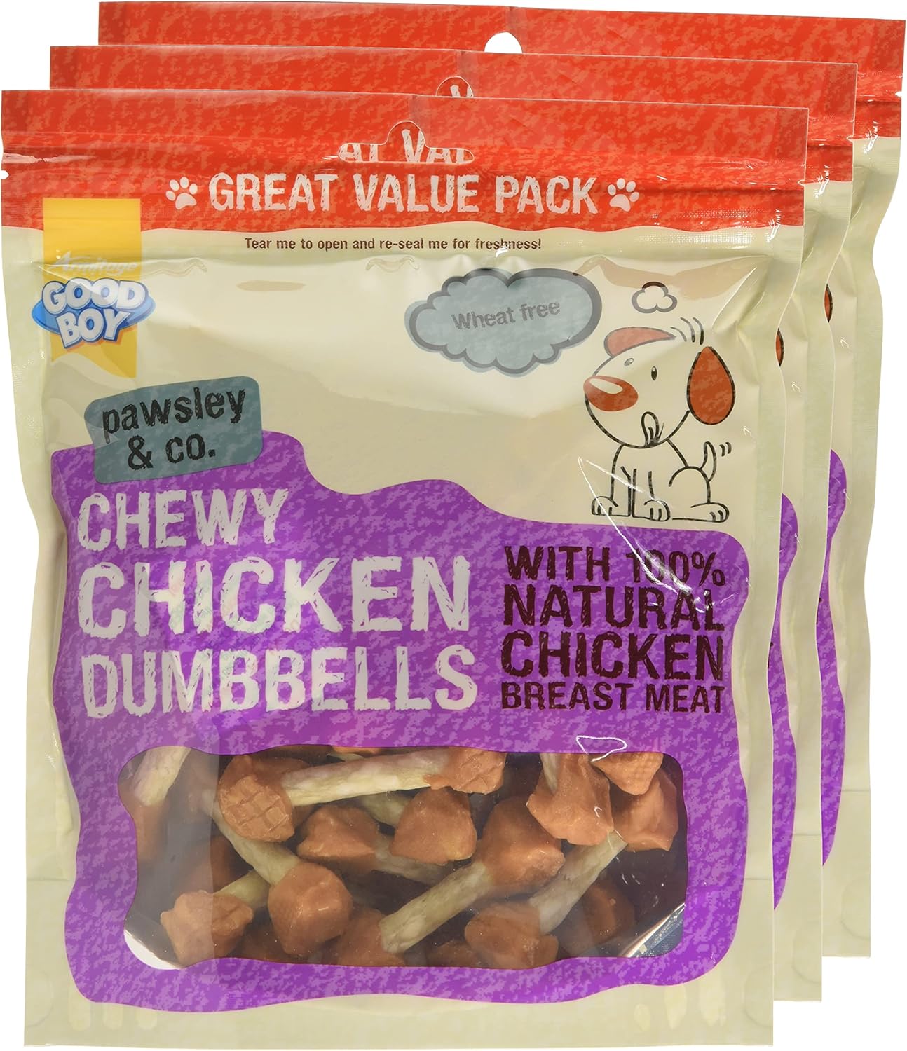 Good Boy Chewy Chicken Dumbbells