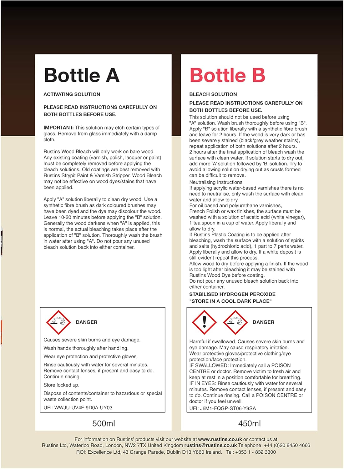 Rustins Wood Bleach Set