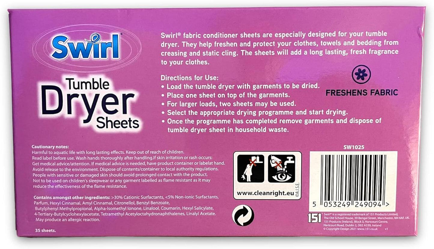 Swirl Tumble Dryer Sheets