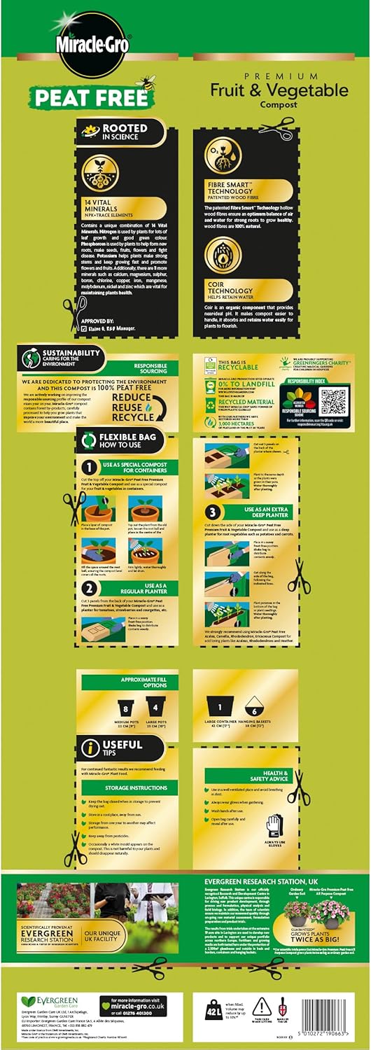 Miracle-Gro® Fruit & Vegetable Peat Free Compost