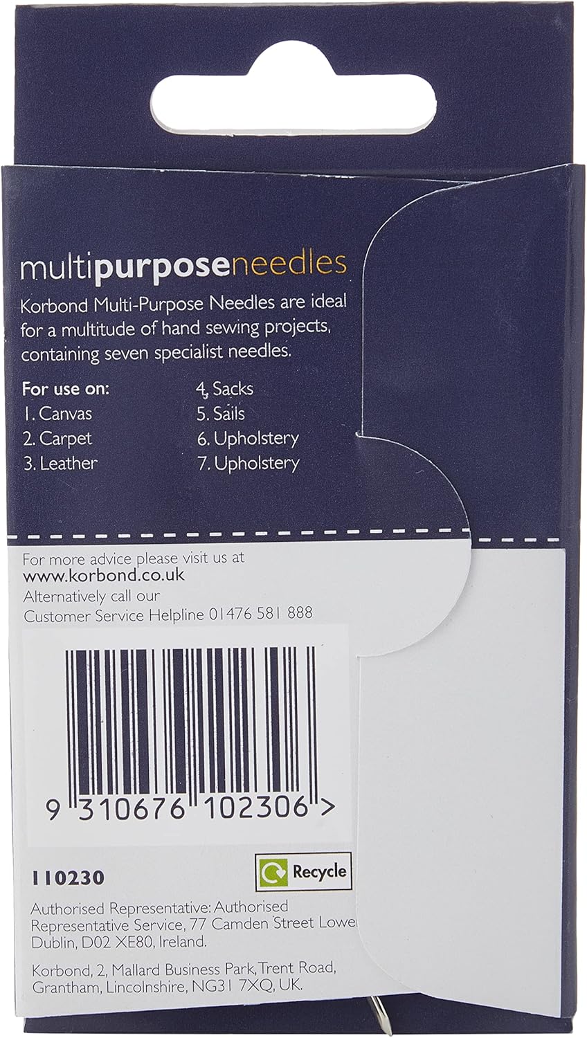 Korbond Multi Purpose Needles 7 Piece