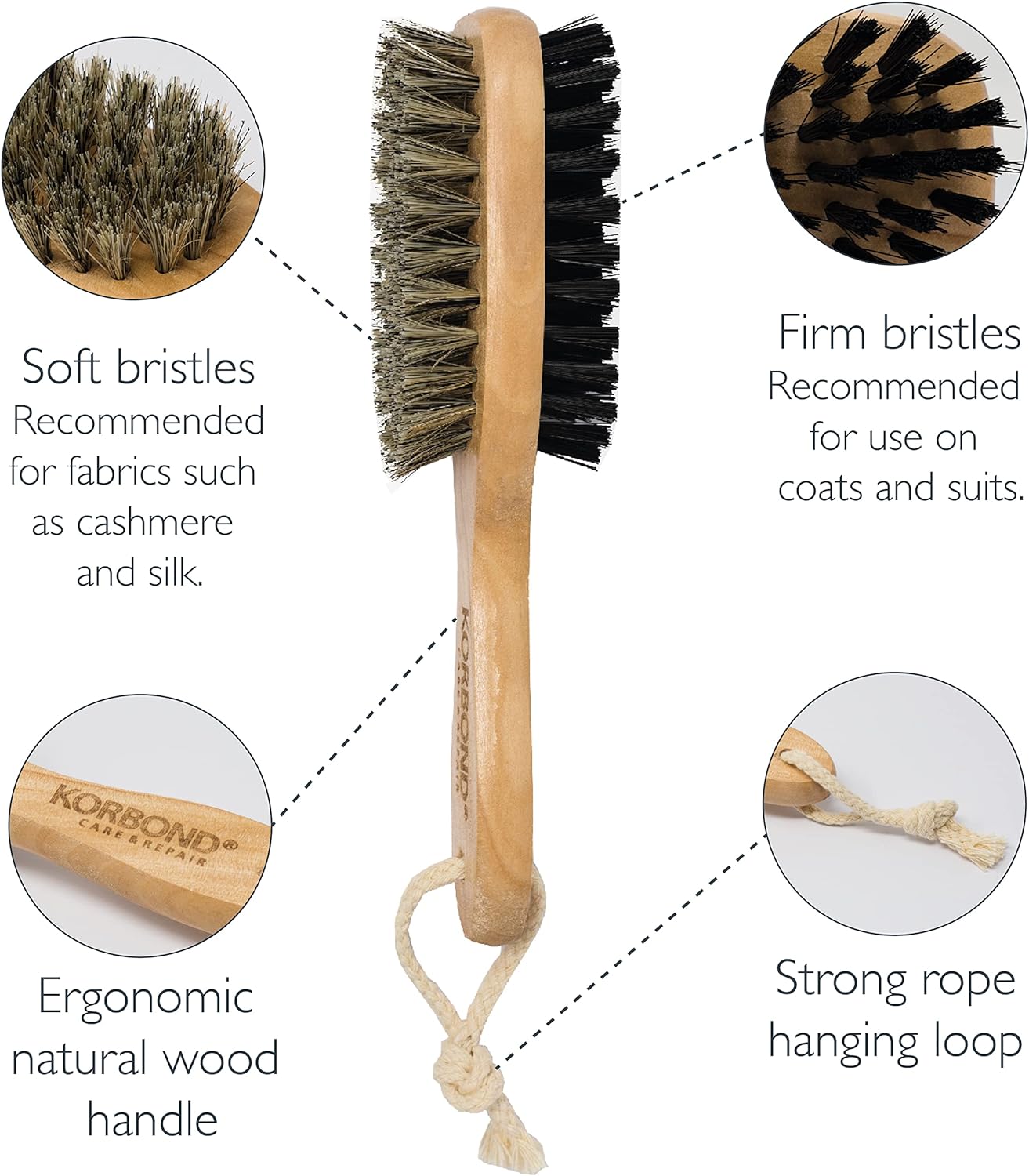 Korbond Clothes Brush Double Sided