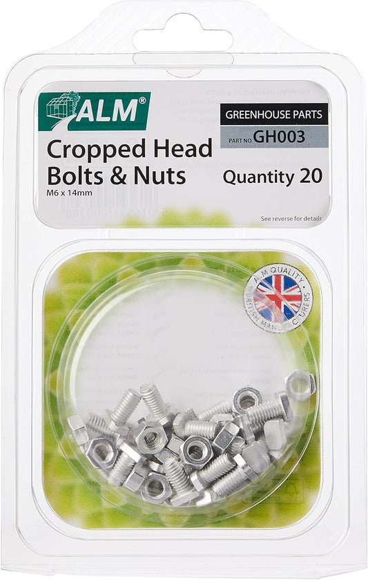 ALM Cropped Head Bolts & Nuts Pack of 20