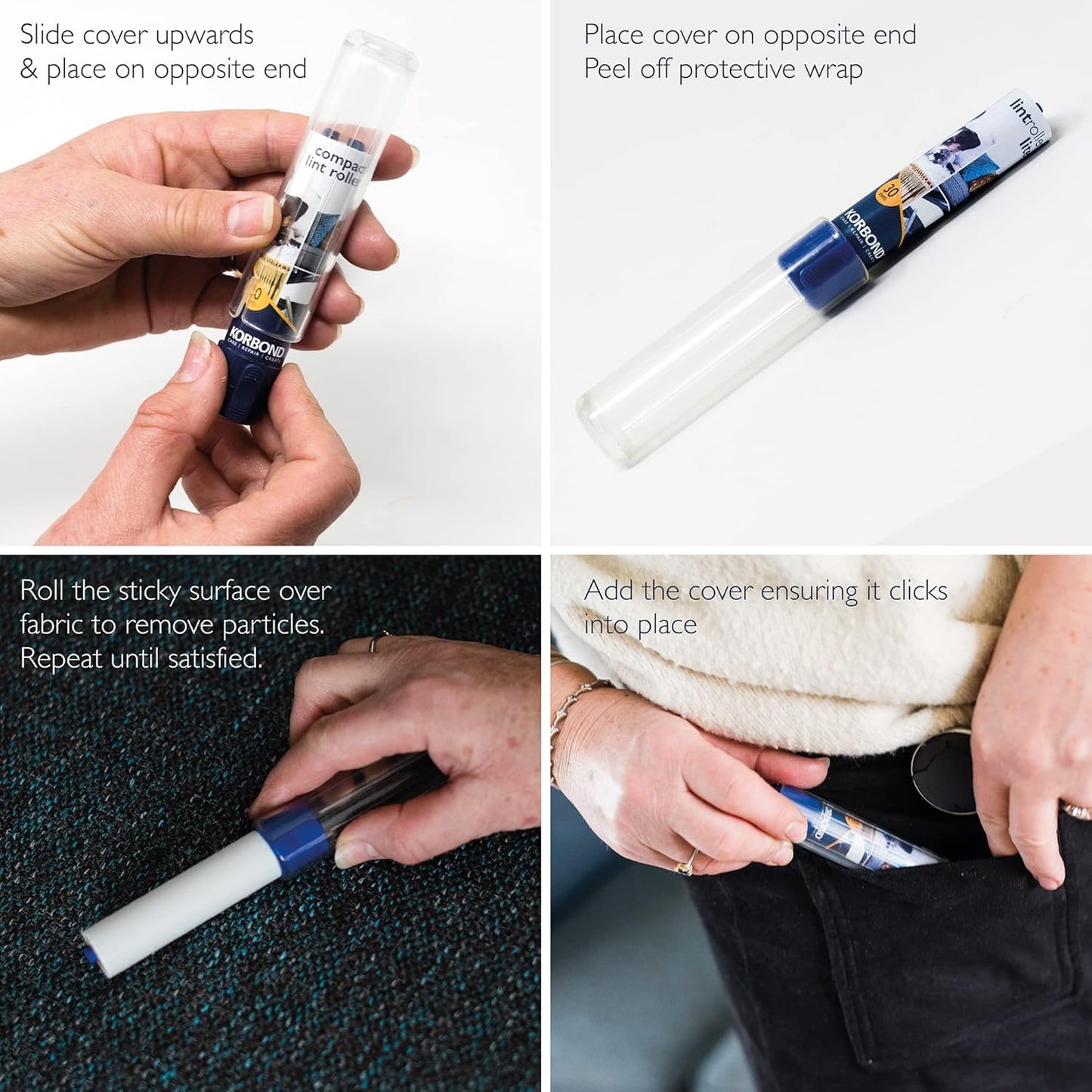 Korbond Compact Lint Roller & Refills