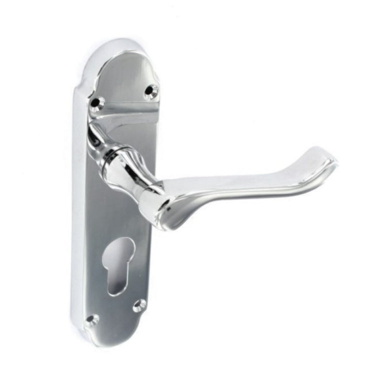 Securit Brushed Nickel Scroll Privacy Handles (Pair)