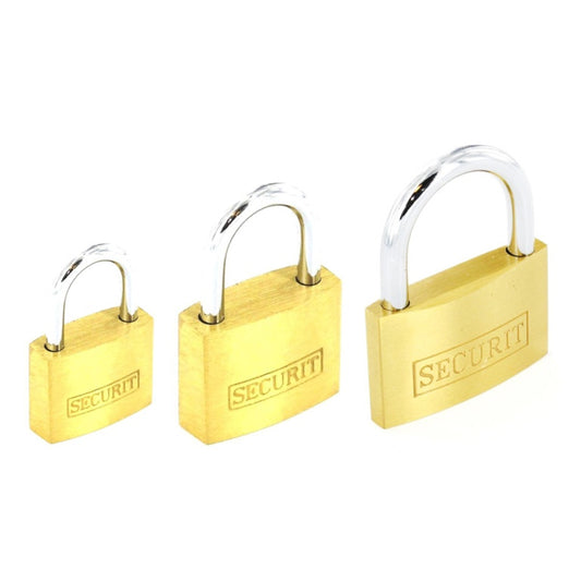Securit Brass Padlocks Assorted Sizes (12)