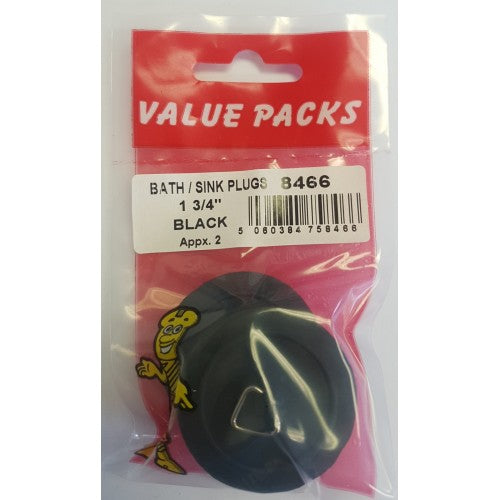 Fast Pak TAPONES PARA BAÑO/FREGADERO DE 1 3/4" NEGRO