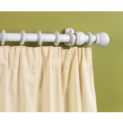 Woodside White Finish Wooden Curtain Pole