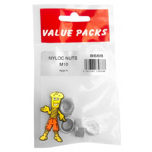 Fast Pak M10 NYLOC NUTS ZINC PLATED