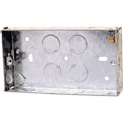 Caja metálica Dencon de 45 mm y 2 módulos según BS4664