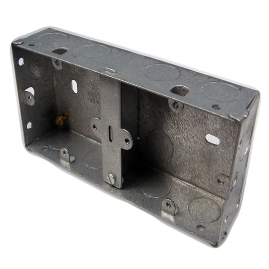 Caja metálica doble Dencon de 2 salidas y 35 mm