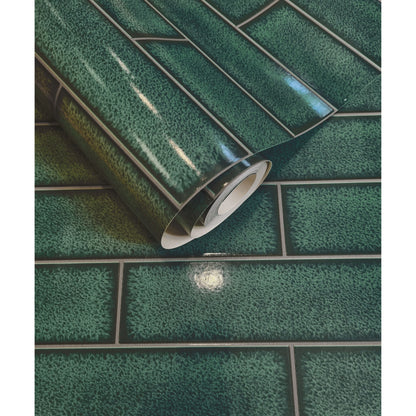 Holden Celadon Gloss Tile Wallpaper