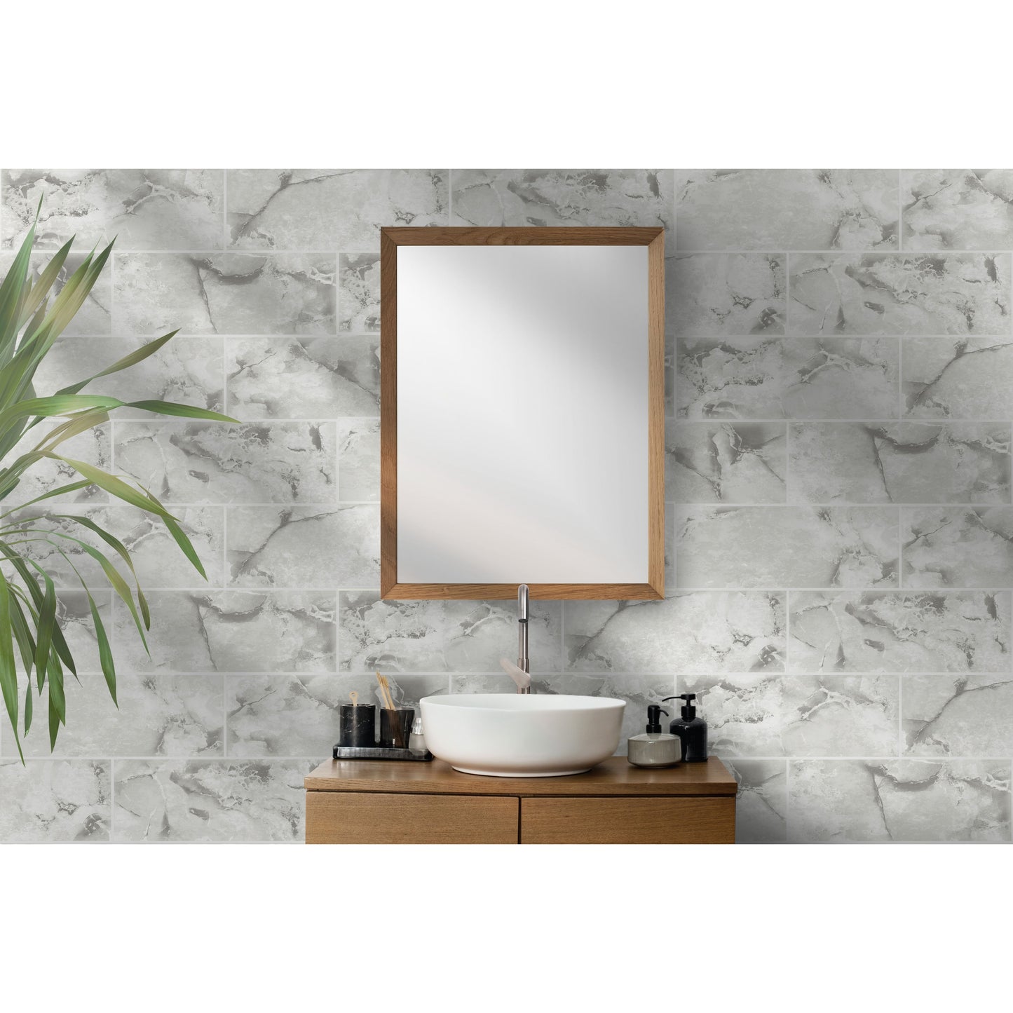 Holden Odeon Marble Tile Dove Wallpaper (89391)