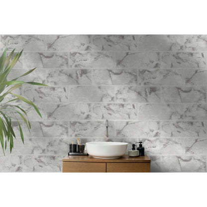 Holden Odeon Marble Tile Dove Wallpaper (89391)