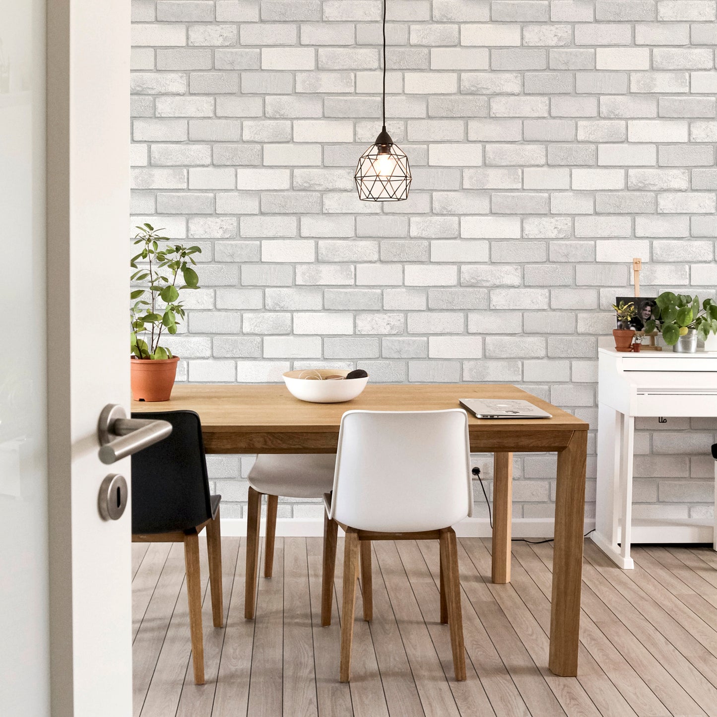 Arthouse Diamond White Brick Wallpaper