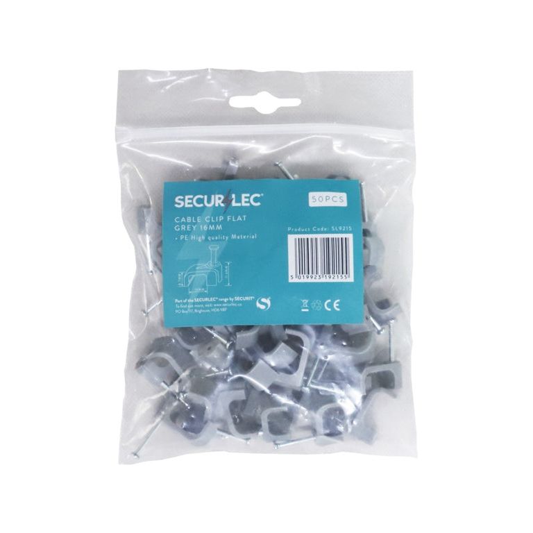 Securlec Flat Cable Clips Grey