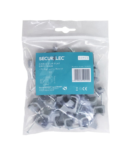 Securlec Clips Câbles Pack Plat 40 10mm - Gris