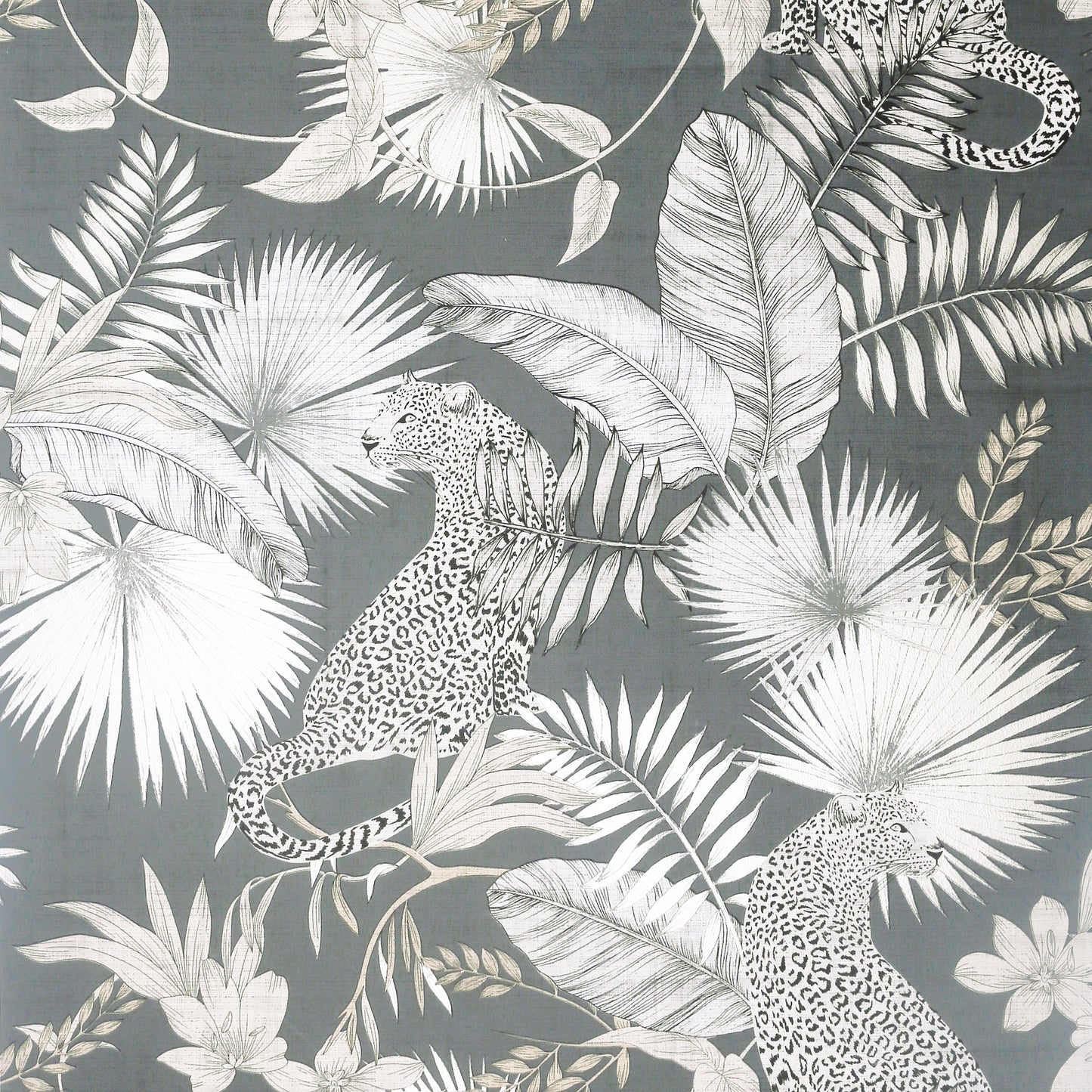 Arthouse Tropical Leopard Neutral Wallpaper