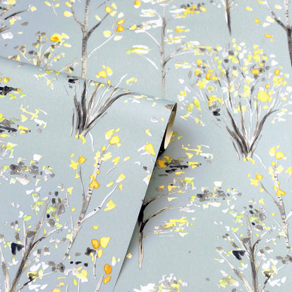 Arthouse Watercolour Tree Grey/Ochre Wallpaper