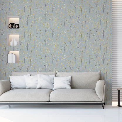 Arthouse Watercolour Tree Grey/Ochre Wallpaper