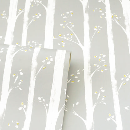 Arthouse Pretty Trees Ochre/Grey Wallpaper