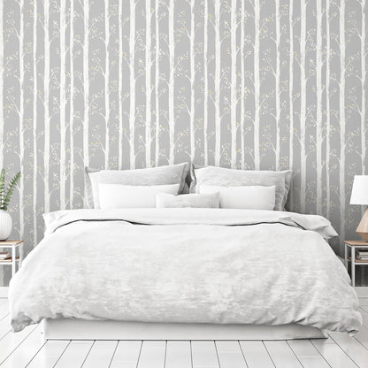 Arthouse Pretty Trees Ochre/Grey Wallpaper