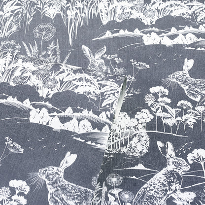 Arthouse  Meadow Hare Navy Wallpaper