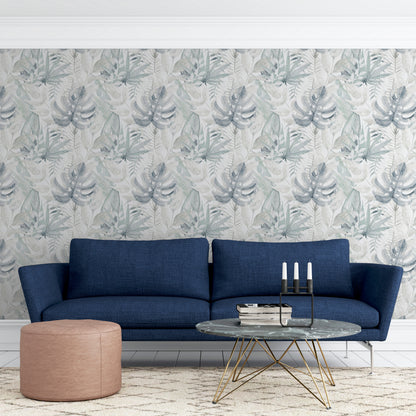 Arthouse Chalky Tropical Soft Navy Wallpaper